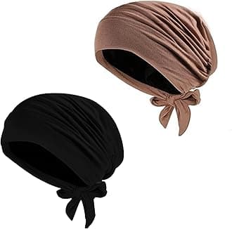 2 Pieces Women Muslim Under Scarf Hats Hijab Cap Inner Under Scarf Hat Turban Underscarf Turban Caps for Women Inner Beanies Hat with Tie Back Closure