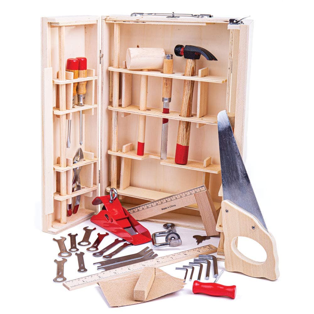 Junior Tool Box 28pc Carpentry Building Builders Pretend Play Construction Age 8+