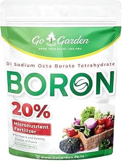 Go Garden Boron 20% Micronutrient Fertilizer for Plants | Boosts Vegetable, Fruit & Flower Growth | Water Soluble Boron Fertilizer Powder for Healthy Plants – 250g