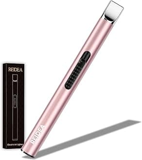 - Candle Lighter Long USB Rechargeable Arc Windproof Flameless with Safety Switch Buttom for Home Kitchen BBQ Camping Stove