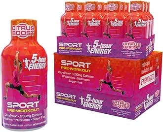 Extra Strength Sport Shots with Citrapeak, Citrus Boost Flavor, Pre-Workout 24 Count (1.93 fl oz)