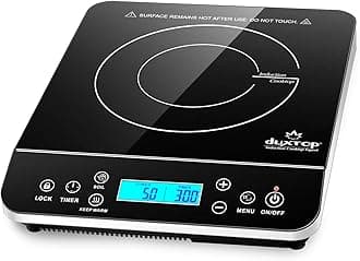 Duxtop Portable Induction Cooktop, Countertop Burner Induction Hot Plate with LCD Sensor Touch 1800 Watts, Silver 9600LS BT-200DZ