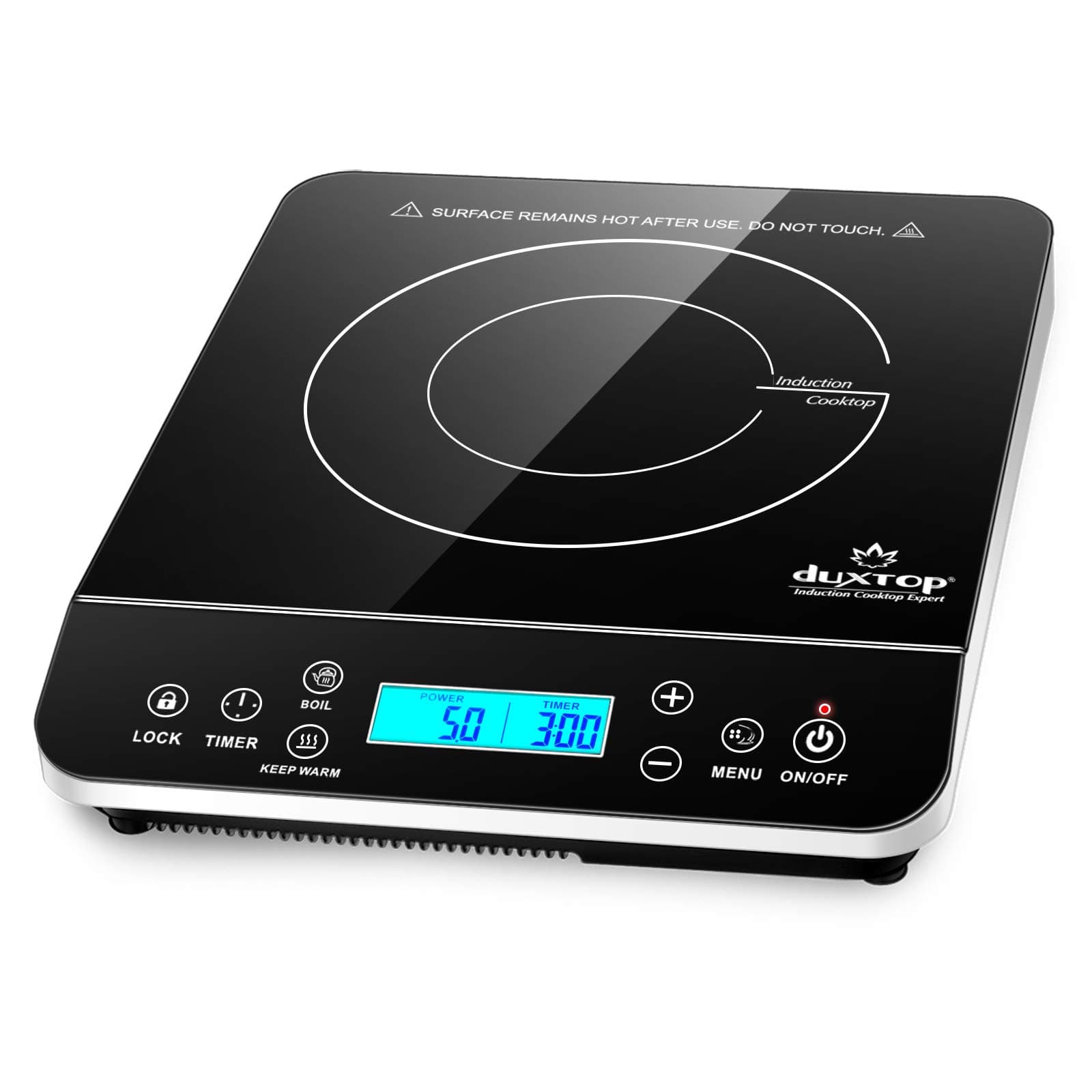 Portable Induction Cooktop, Countertop Burner Induction Hot Plate with LCD Sensor Touch 1800 Watts, Silver 9600LS BT-200DZ