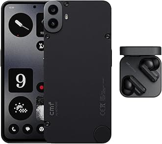CMF by Nothing Phone 1, 8/256 GB, 6.67" AMOLED Screen, MediaTek 7300 Processor, 5000mAh Battery, Rear Cam 50+2MP, Black, M-E Version + CMF Wireless Earbuds, Noise Cancellation, 35.5H Playtime IP54