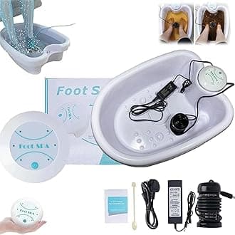 Ionic Foot Spa at Home Detox and Cleanse, 2.0 Ionic Foot Spa, Professional Ionic Foot Bath Detox Machine, Foot Spa and Massager with Heater, Body Detox Relaxed and Relieved (with Basin)