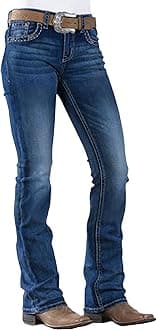 PEIHOT Women Bootcut Jeans 90s Mid Rise Straight Leg Stretchy Boot Cut Denim Pants Trendy