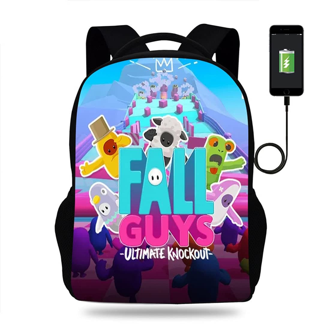 Fall Guys Ultimate Knockout 3d Backpack Lightweight Daypack Shoulders Bag Schoolbag for Boy Girls
