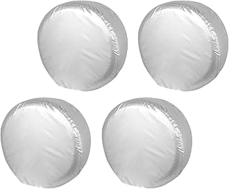 Explore Land Weatherproof Tire Covers 4 Pack Alumium Wheel Protector for Truck, SUV, Trailer, Camper, RV,S (Fits Diameter 26"-28.75"), Silver, Set of 4