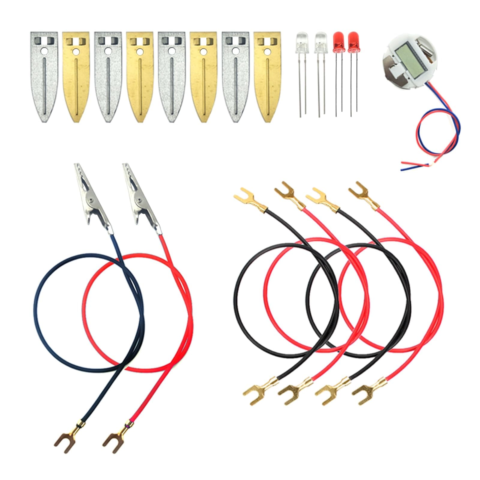 Fruit Battery Science Experiment Kit with Electronic Clock and RGB LED for DIY Home Teaching Toy , School Science Project, Education Subject