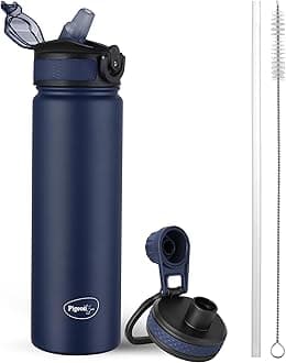 Pigeon by Stovekraft Rush Thermos Stainless Steel Sipper Flask 750ml with Straw,Cleaner and Additional Screw Cap| 24 Hours Hot and Cold|Ideal Usage for Office Men/Women|School/College|Travel|Blue