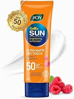 Joy Hello Sun Ultra Matte Sunscreen SPF 50 PA ++++ (100ml) | Protects & Controls Oil | Ultra Light, Water Resistant & No White Cast | SPF50 For Oily, Dry, Acne-prone Skin