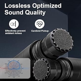 Depusheng R4 Karaoke Wireless Microphones Professional 4 Channels Handheld Wireless Microphone System Metal Dynamic Mic for Karaoke Singing, House Party, Church, Performance