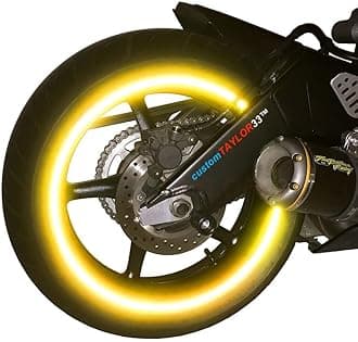 customTAYLOR33 (All Vehicles Yellow/Gold High Intensity Grade Reflective Copyrighted Safety Rim Tapes (Must Select Your Rim Size), 20" (Rim Size)