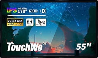 55 inch Interactive Touchscreen Monitor, Electronic Whiteboard with 16:9 FHD 1080P Display, Windows 10 All-in-One PC for Industrial, Office and Classroom, Core i7 RAM 8G & ROM 256G