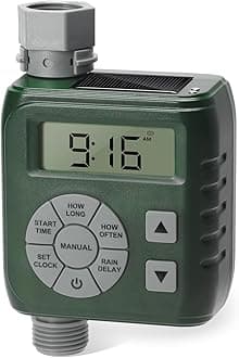 Hose Timer, Zuomeng Water Timer for Garden Hose with Dual Power Design, Professional Anti-Leak Technology Ensures No More Leaks, Rain Delay, Automatic/Manual Watering System, 1 Outlet, Green