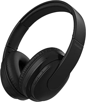 Nokia Wireless Headphones – Bluetooth Wireless Over-ear Headphones with Microphone for Phone, Laptop - Lightweight, Foldable, Comfort, Adjustable, Large 40 mm Driver (Black)