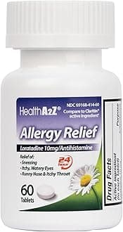 HealthA2Z® Allergy Relief | Loratadine 10mg | Antihistamine | Relief from Itchy Throat, Sneezing, runny noses |24-Hours Allergy Medicine (60 Tablets)