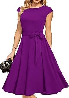 DRESSTELLS Women's Cocktail Dresses, Formal Wedding Guest Modest Church Vintage Holiday Party Evening Dress