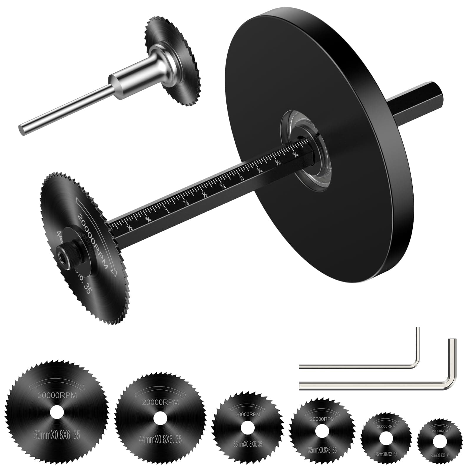 Precision PVC inside Pipe Cutter Tool - Adjustable Depth Gauge, 6 Saw Tooth Blades, 0.315" Hex Key Shaft - Complete Plumbing Internal Pipe Cutter Set -Black