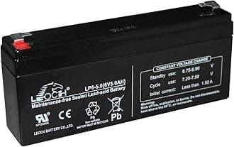 LP6-5.0 BATTERY, LEAD ACID, AGM, 6V 5AH