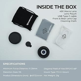 Freewell 45x Macro Lens (17mm Mount) Freewell Sherpa iPhone/Galaxy Case Compatible with Genius Rig Cage