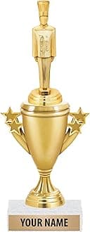 Chef Trophies - Gold - Cooking Trophy Award - Custom Engraving On White Marble Base