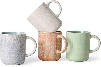 MONITO 17 OZ Coffee Mugs Set of 4, Ceramic Modern Coffee Mugs Set with handle for Tea/Latte/Milk/Cocoa.