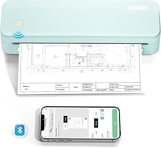 JADENS Portable Printers Wireless for Travel, Thermal Inkless Printer, Support 8.5" X 11" Thermal Paper(Green)