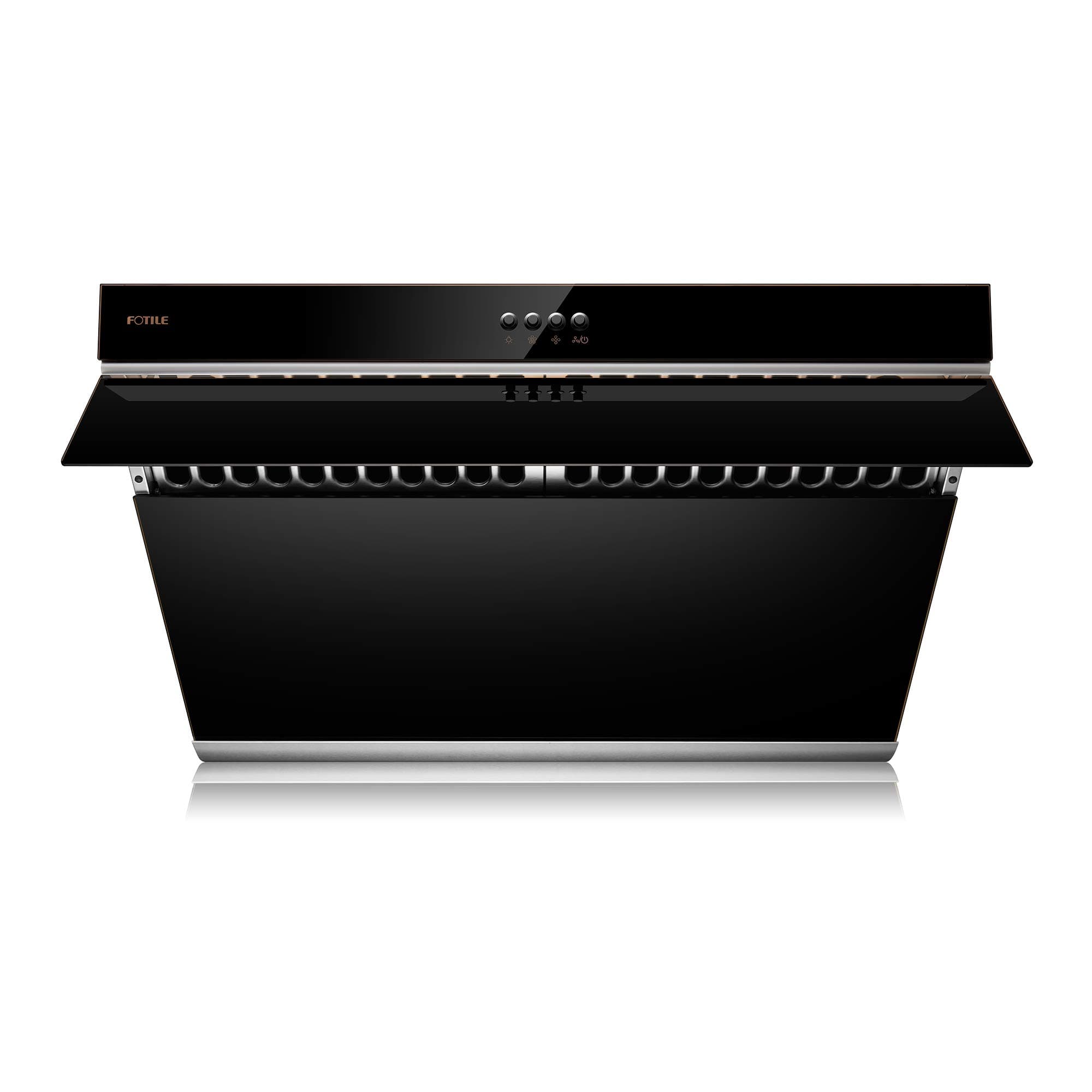 JQG7522 30" Range Hood Unique Side-Draft Design for Under Cabinet or Wall Mount Modern Kitchen Vent Hood Powerful Motor LED Lights Mechanical Buttons (2. Onyx Black)