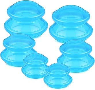 TrelaCo 6 Pieces Cupping Therapy Set Silicone Cupping Treatment 3 Sizes Massage Cup Cupping Set for Cellulite Joint Pain Muscle Pain