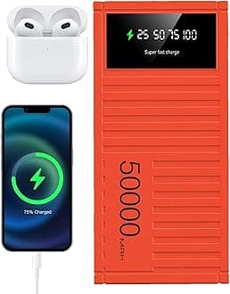 50000mAh Portable Charger – 66W Fast Charging Bank | LED Display Multifunctional Energy Bank for Phones, Tablets, Laptops | Ideal for Hiking, Camping, Journey, Travel, and Outdoor Adventures