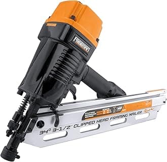 Freeman PFR3490 Pneumatic 34 Degree 3-1/2" Clipped Head Framing Nailer, Black