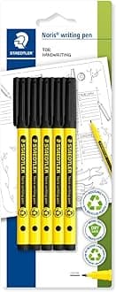 Noris - Handwriting Pen - Black - Pack of 5, 307-9 BK5