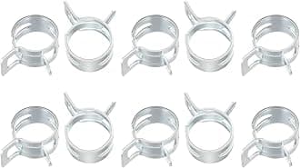 uxcell 20pcs 12mm Spring Band Type Action Fuel/Silicone Vacuum Hose Pipe Clamp Low Pressure Air Clip Clamp, Zinc Plated