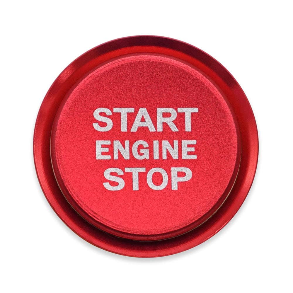 CeyesRed Engine Start Stop Button Cover+Ring Push to Start Button Ignition Start Button Ignition Switch Button Trim Stickers for Volkswagen VW Phideon Teramont Atlas Tiguan L Tiguan Allspace