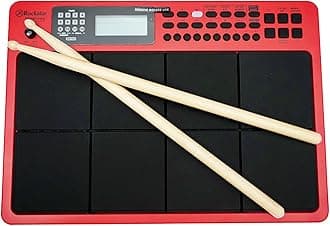 Rockstar PAD 20 Pro Advanced Octapad — Electronic Drum Multi Pad, Digital Percussion Electric Pad, Practice Pad with Sticks - Ideal for Musicians of All Genres - (Red)