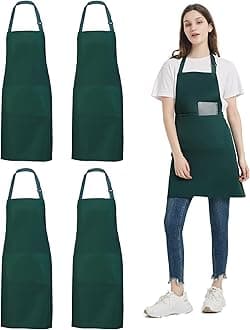 4 Packs Chef Apron Green
