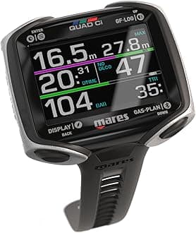 Quad Ci Wrist Dive Computer (Black/Silver) - Activity Tracking Watch w/Multiple Dive Modes