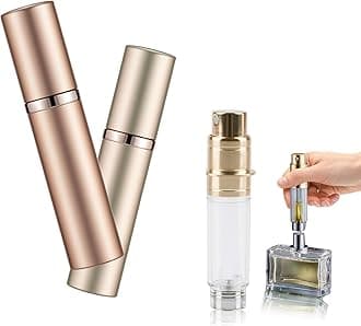 2Pcs Travel Refillable Perfume Bottle : 5ml Mini Portable Perfume Empty Atomisers - Bottom Fill Pocket P-e-r-f-u-m-e Dispenser, Unisex for Travel Vacation Birthday Anniversary