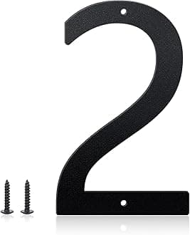 28 Inch House Numbers and Metal Letters for Outdoor Signs, House Numbers for Outside, Aluminum Address Letters and Numbers for Door, Mailbox, Garden, Perfect for Home or Office (Number 2)