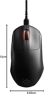 SteelSeries Wired Prime Mini Lightweight Customizable Gaming Mouse with Magnetic-Optical Prestige OM Switch with TrueMove AIR Sensor, Black