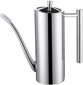 Olive Oil Dispenser Bottle Stainless Steel, 700ml/24oz Drip-Free Pouring Oil Pot, Large Oil Storage Container for Salad and Kitchen Cooking