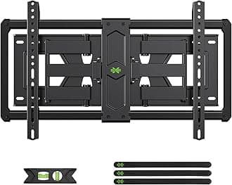 USX Mount Ultra Slim TV Wall Mount for 37-90 inch TVs, Low Profile Full Motion TV Mount with Swivel Articulating Dual Arms, Wall Bracket for Max VESA 600x400mm Holds 120lbs, Fits 16"/18"/24" Studs