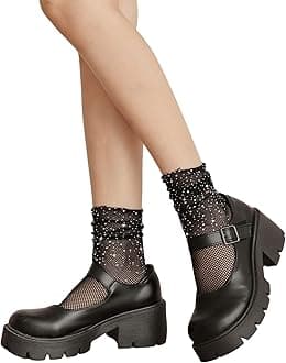 Women's Fishnet Floral Lace Transparent Socks