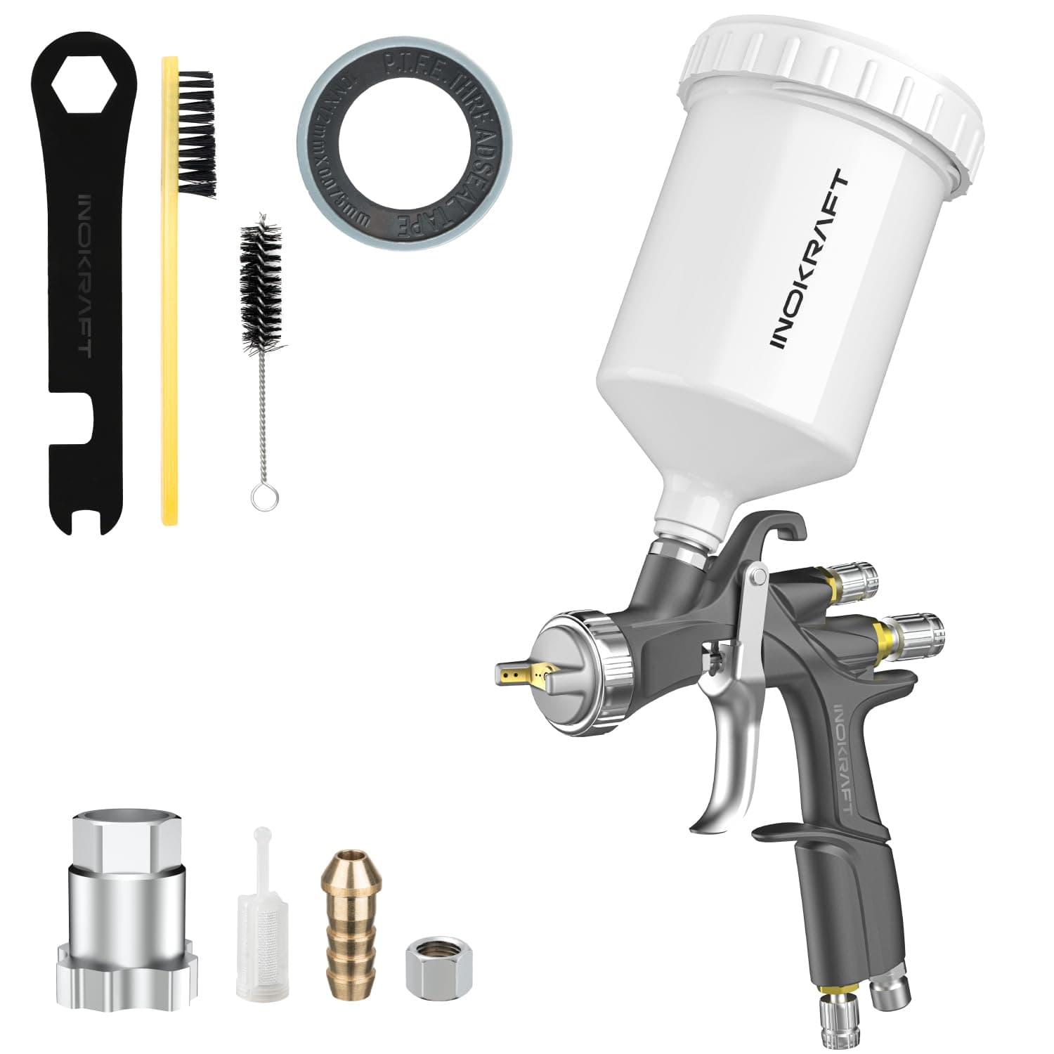 D1 LVLP Air Spray Gun Basic Kit, Ease of use, Paint Gun for Cars & House DIY Painting, 1.3mm Nozzle, with Paint Sprayer Accessories