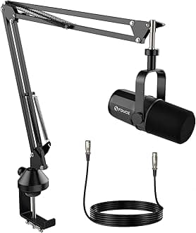 SL40X XLR Dynamic Microphone kit for Vocal Recording, Podcasting, Gaming, Live Streaming&Broadcasting, All Metal Cardioid Mic, Voice-Isolating Technology -Black