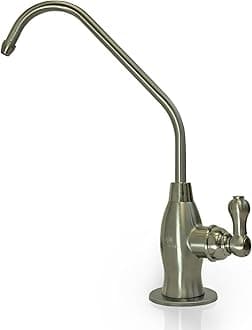 Aquaboon Brushed Nickel Kitchen Sink Faucet - Stainless Steel Reverse Osmosis Water Filter Faucet - Non-Air Gap Sink Water Dispenser with Single Knob