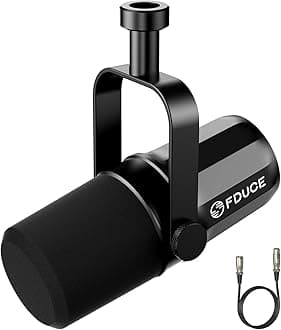 FDUCE SL40X XLR Dynamic Microphone for Vocal Recording, Podcasting, Gaming, Live streaming&Broadcasting, All Metal Cardioid Mic, Voice-Isolating Technology -Black