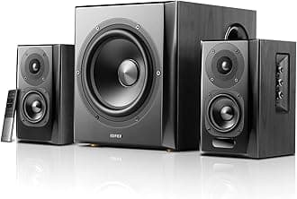 S351DB Bookshelf Speakers and Subwoofer 2.1 Speaker System Bluetooth V5.1 aptX Wireless Sound for Computer Rooms, Living Room & Dens