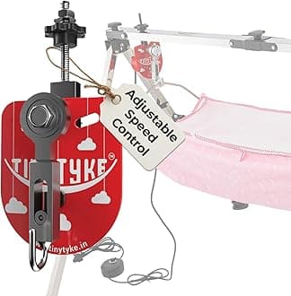 TINYTYKE Automation Kit (Cradle Not Included) - Automatic Jhula for Kids 0-3 Years - Portable with Pink Cloth - Automatic Cradle Kit Fits Square Round Wooden Frames - Up to 20kg
